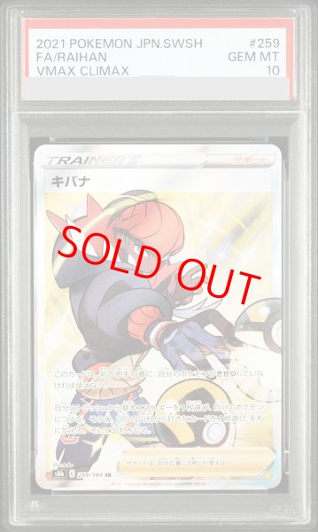 画像1: 【PSA10】 キバナ (SR) {259/184} [S8b/VMAXクライマックス] [SS] (1)